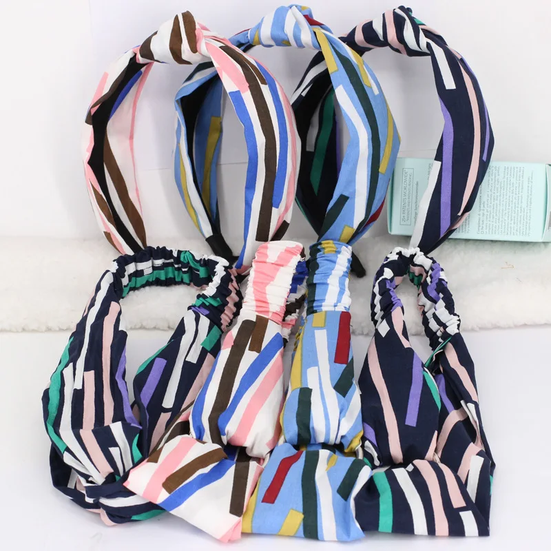 

South Korea Genuine Product Purchasing Agents Combed Cotton Cross Hair Band Japanese Korean Elegant Knot Headband Korean-style H