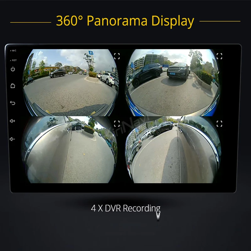 KiriNavi 360 ° Панорама 4×AHD 2 Din Android 7,1 Автомагнитола Универсальный Автомобильный мультимедийный плеер DVR Передняя Задняя правая камера wifi gps