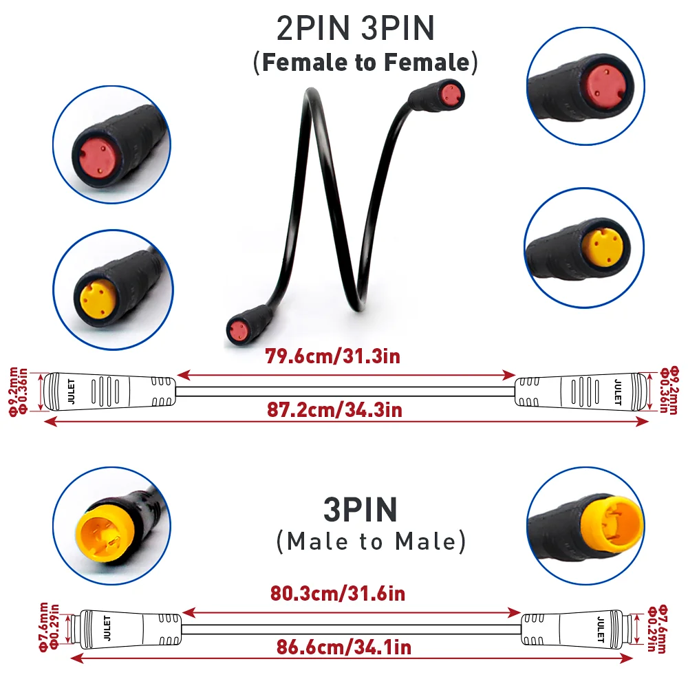 Connettore Per Prolunga Per Bici Elettrica Da 2 Pin Femmina A Cavo Impermeabile Dimensioni Del Prodotto Lunghezza 80 Cm 87963526 Connettore Per Prolunga Per Bici Elettrica Da 2 Pin Femmina A Cavo Impermeabile Dimensioni Del Prodotto Lunghezza 80 Cm 87963526