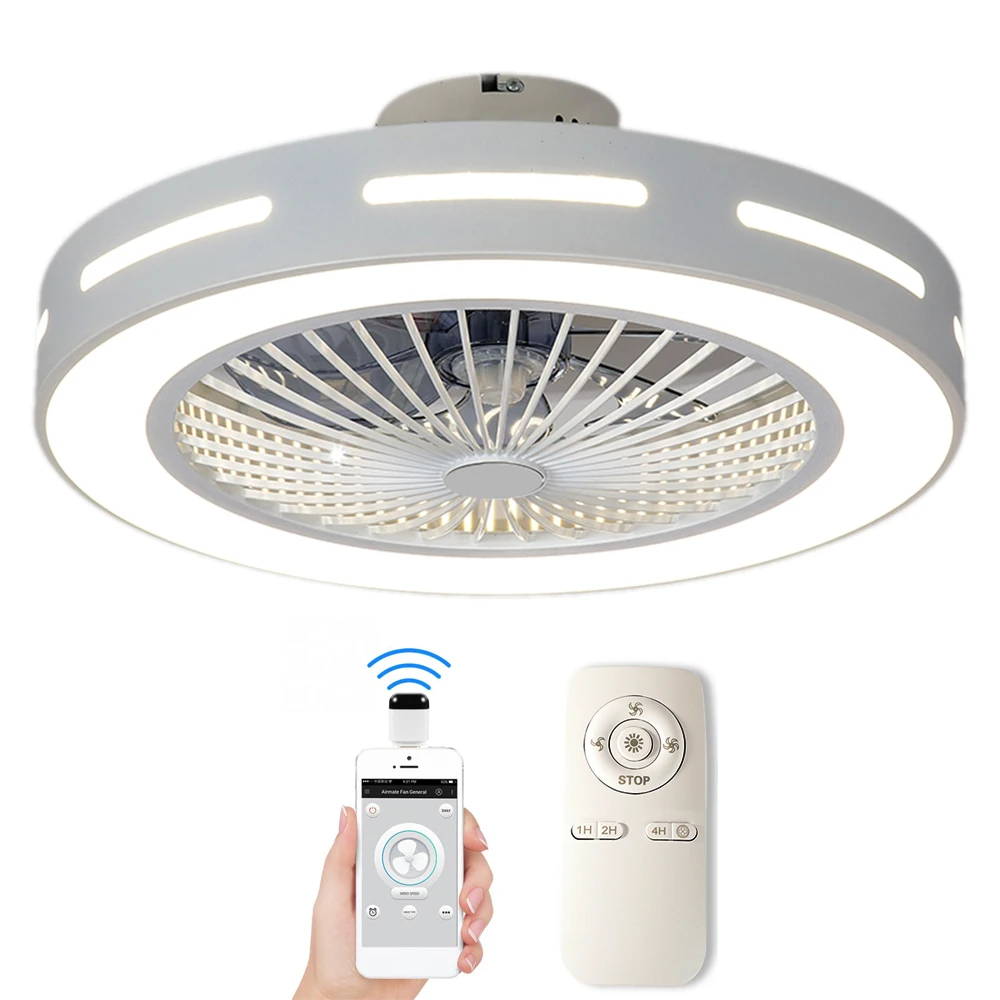  Smart Ceiling Fan with Remote Control Cell Phone Wi-Fi Indoor home decor 50-55cm ceiling fan with L - 4000174116070