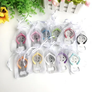 

【KATEROSE】Customizable Sandals Bottle Opener Silk Screen Printing Wedding Name&Date Flip Flop Bottle Opener in Yarn Bag X120pcs
