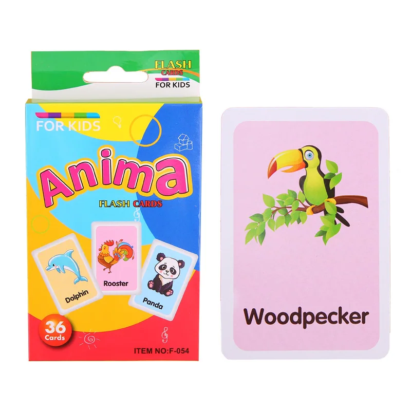 

Baby Educational ToysPaper Game Cognitive Learning English Cards Teaching Card Recognition Shape Animal Color