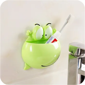 

Creative Cute Cartoon Big Eyes Frog Toothbrush Holder Multi-functional Suctorial Toothbrush Toothpaste Storage Rack