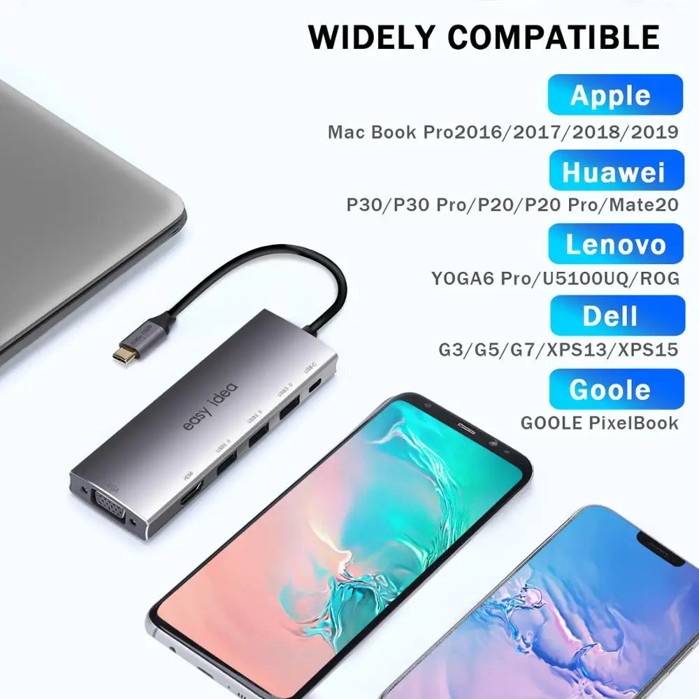 OTG USB Hub 3 0 USB C Hub HDMI 3 Port Splitter Multi USB 3 0 4