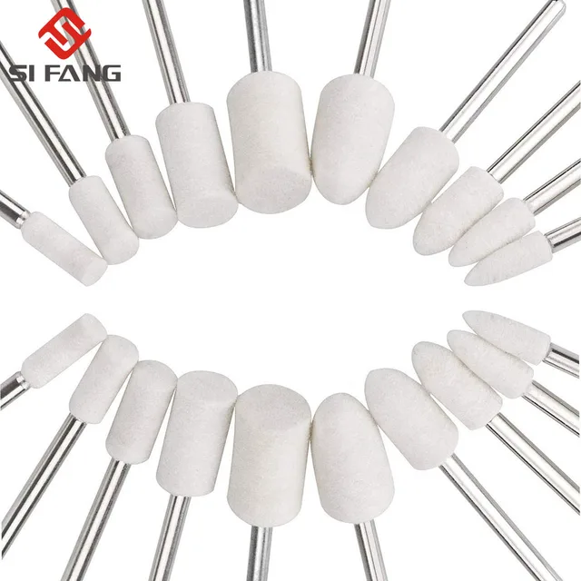 Luo Ke 8mm Wool Felt Polishing Bits, 1/8'' Shank Conical Shape - View #10