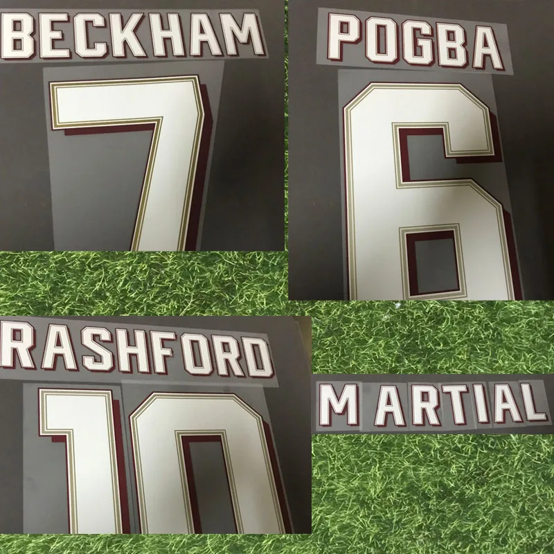 

Top Quality 2019-2020 UCL Beckham Nameset Rashford Pogba Martial Customize Any Name Number Iron Soccer Patch