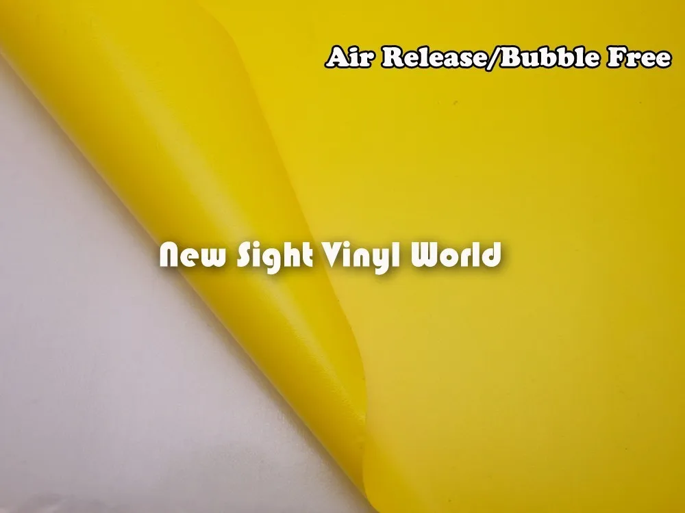 Высококачественная желтая матовая виниловая пленка, матовая желтая виниловая матовая Желтая пленка без воздуха для автомобильных наклеек, Размер: 1,52*30 м/рулон