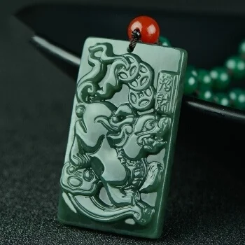 

Certificate Chinese Natural Hetian Jade Tiger Pendant Necklace Hand-Carved Charm Jewelry Lucky PiXiu Amulet Hot