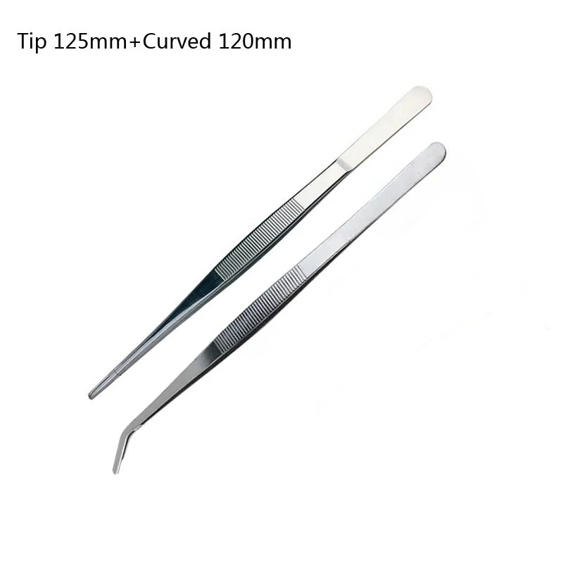 Tip 125 Curved 120 2 шт. качественный Пинцет из нержавеющей стали набор антистатических пинцетов набор наконечников изогнутые прямые многофункциональные пинцеты набор инструментов - Тип головки пинцета: Tip 125 Curved 120