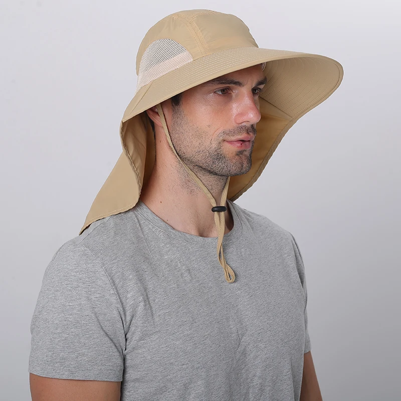 CAMOLAND Waterproof Bucket Hats For Men Women Summer UPF 50+ Sun Hat Long  Wide Brim Outdoor Hiking Fishing Caps With Neck Flap - AliExpress