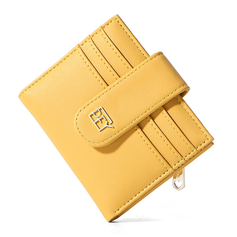 

Luxury Slim Women Small Wallet and Purse Girls Short Leather Credit Card Holders Zipper Wallets Ladies Coin Purses Colorful Bag