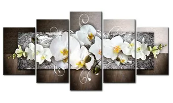 

5pcs Full Square/Round Drill 5D DIY Diamond Painting "Orchid peony lily" Multi-picture Combination Embroidery 5D Gift