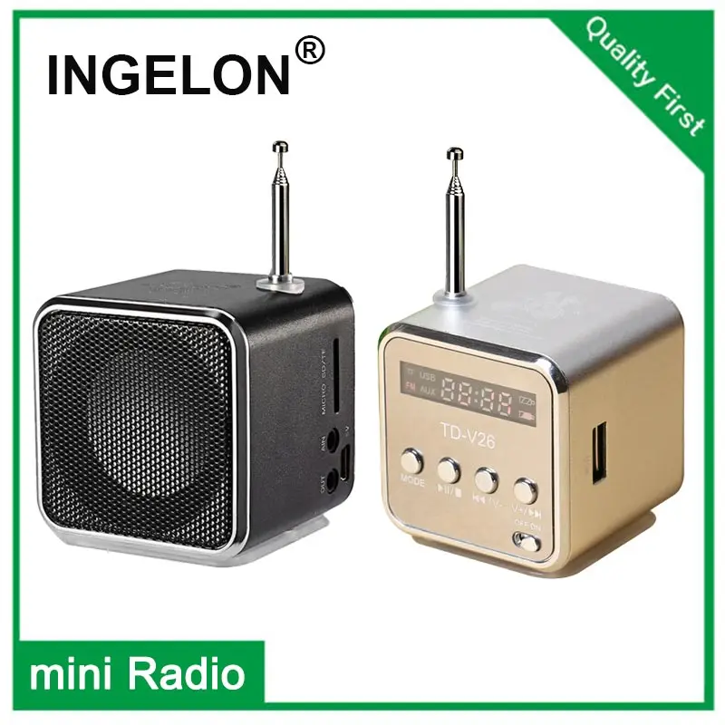 Mini Portable LCD FM Radio Stereo Speaker MP3 Music Player Micro SD TF USB