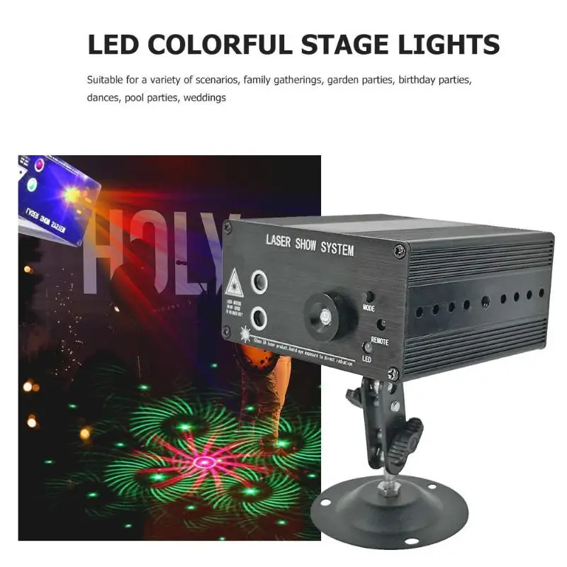 

3-holes 48 Pattern LED Voice Control Light Party Music Rhythm Flash Lamp