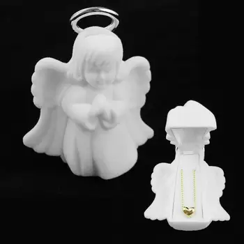 

1Piece White Jewelry Box lovely Angel Velvet wedding Ring box Necklace Display Box Gift box Container Case for Jewelry Packaging