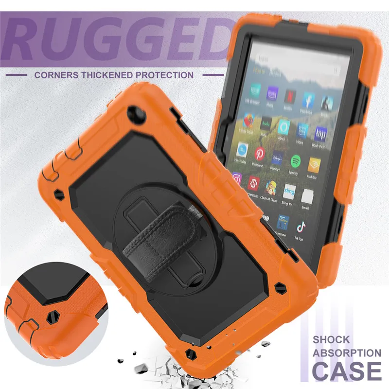 Tablet-Hülle für Kindle Fire 8 10 HD8 HD10 Plus 2020 2021, robuste, stoßfeste Silikonhülle für Kinder für HD 7 2017_voghion.com