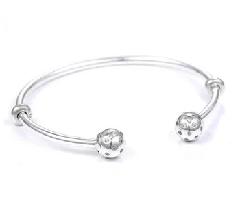 

Authentic 925 Sterling Silver Pave Shimmering End Caps With Cubic Zirconia Open Bracelet Fit Women Bead Charm Pandora Jewelry