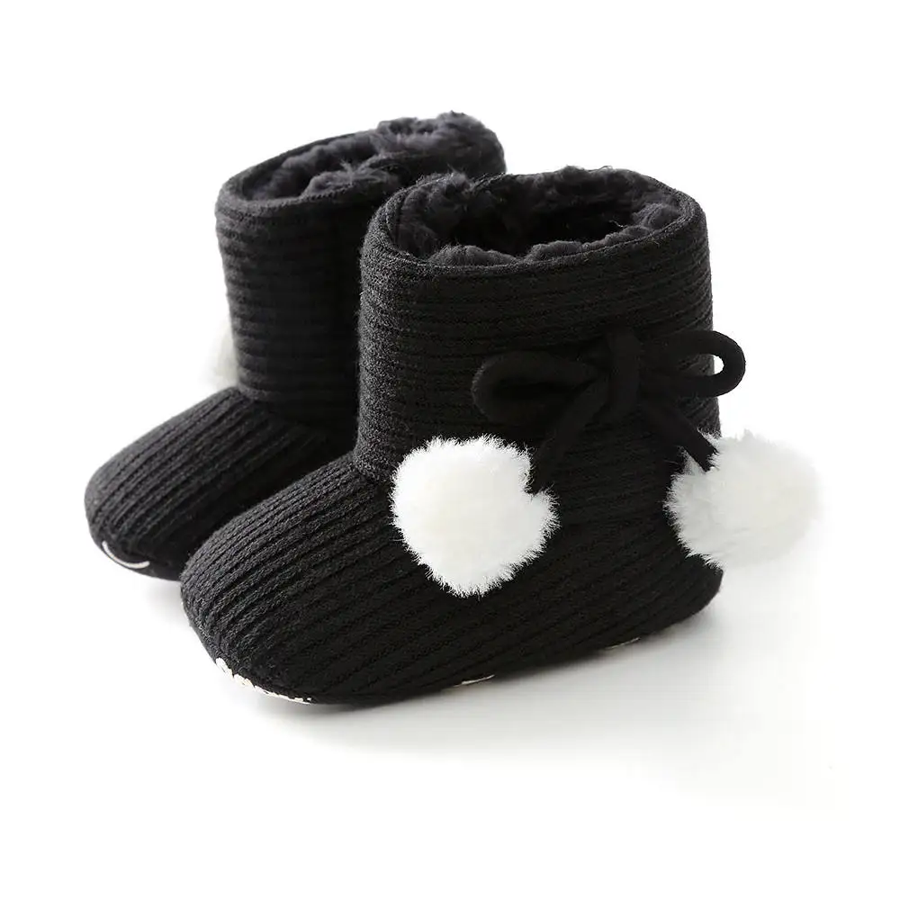 Toddlers Shoes Soft Sole Girls Boots Baby Kid Boys Girls Knitted Fur Boots Short Warm Soft Snow Shoes 0-18 Months