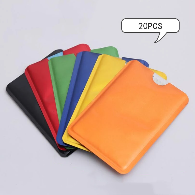 Funda protectora para tarjetas de identificación y de crédito, funda para tarjetas Anti-Escaneo RFID, 20 piezas