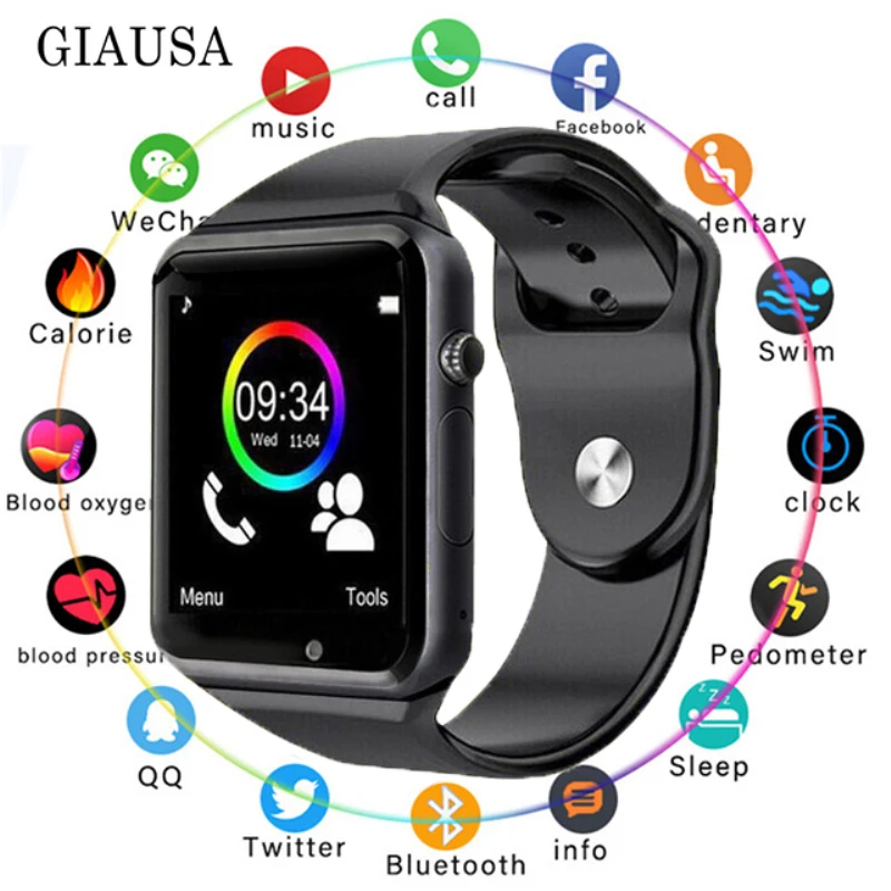 Bluetooth A1 Смарт часы спортивные наручные часы Поддержка 2G SIM TF камера Smartwatch с 16G картой для телефона Android PK DZ09 Q18 Y1 V8