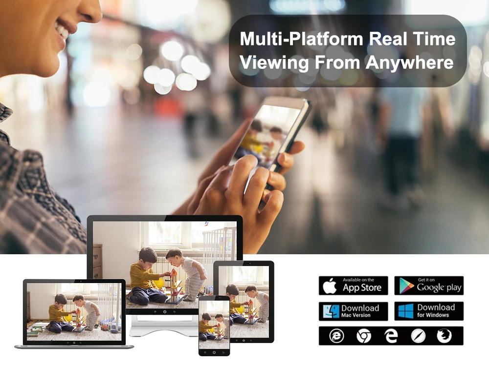 Outdoor Surveillance Camera offering multi-platform real-time viewing from anywhere.