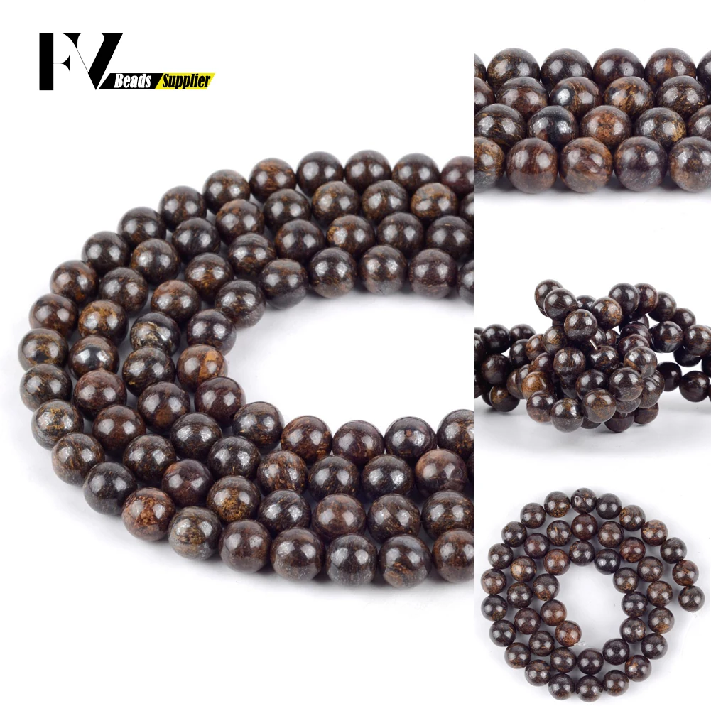

Wholesale 4-12mm Natural Bronzite Stone Loose Spacer Round Beads For Jewelry Making DIY Bracelets Necklace Needlework 15"