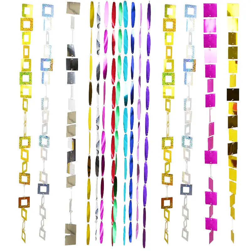 1pc 1M Sequins Curtain for Wedding Home Decoration Golden Silver PVC Sequins Bunting Christmas Living Room Hanging Garland Decor