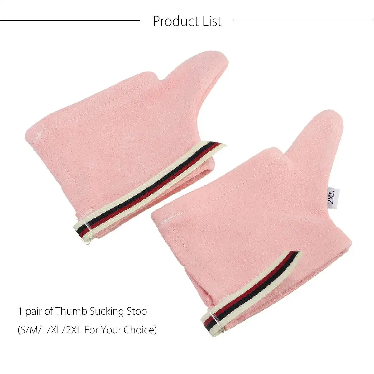 1 пара палец пальца сосание стоп перчатки защита пальцев Защита для малышей Дети отдают сосать Пальцы розовый