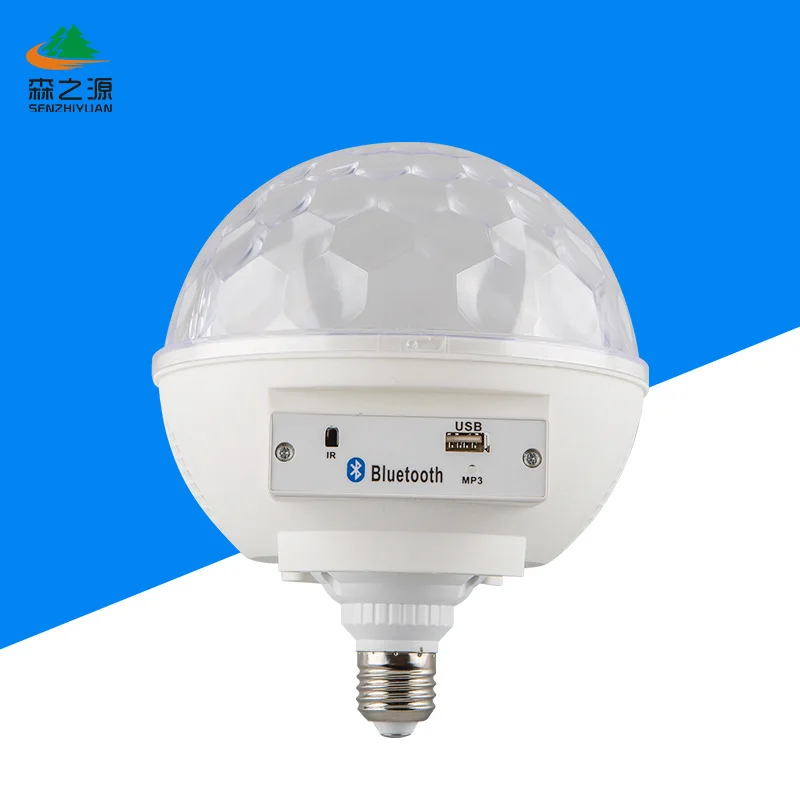 

Hot Selling LED Stage Lamp Colorful Rotating Remote Control Bluetooth MP3 Music Crystal Magic Ball Bar KTV Flashlight