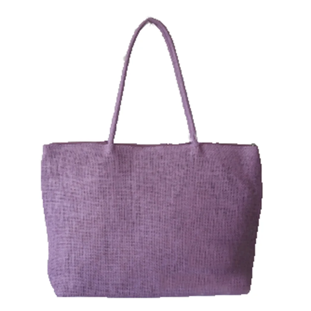 2021 New Fashion Women Handbag Simple Candy Color Large Straw Beach Bag Women Casual Shoulder Bag 