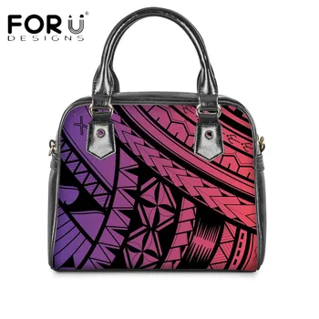 

FORUDESIGNS Luxury Design PU Crossbody Bag For Women Polynesian Tribe Pattern Printing Female Fashion Totes Bag Hnadbags Sac