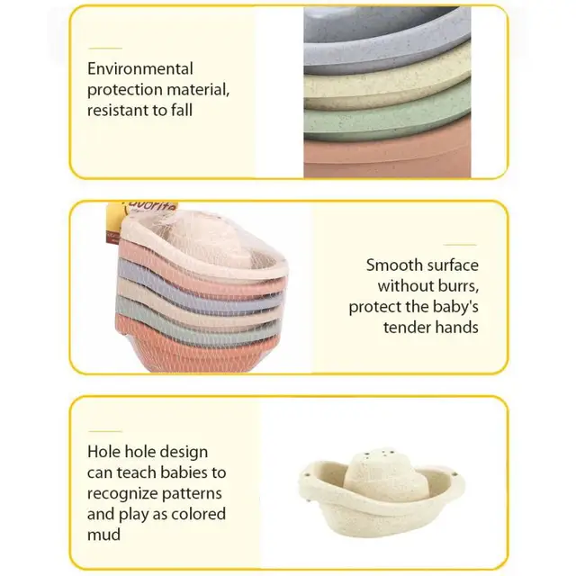 6pcs Baby Bath Toys Kids Little Boats Floating Ship Toy Bathtub Swimming Water Play Fun Educational Toys For Baby Shower 6