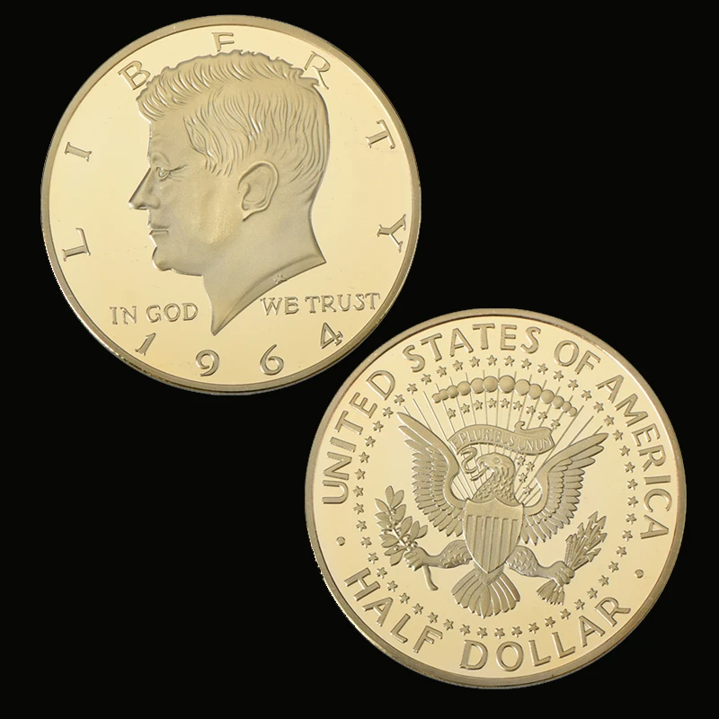 Coin 1 RH 1964 35th presiders посеребренные золотые памятные монеты Джон фитцджералд Кеннеди коллекционные вещи для деловых подарков - Цвет: Coin 1