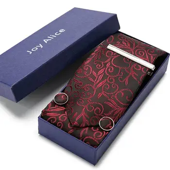 

New Designer Plaid Jacquard Woven 7.5 cm 100% Silk Red and Blue Necktie Striped Ties for Men Business Suit Wedding Party 12568