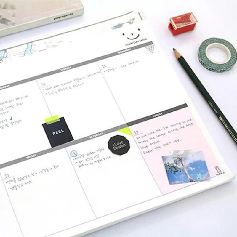 46 Sheets Big A4 Weekly Planner for Office Work Daily Monthly Study Planner A4 Size Appointment Book