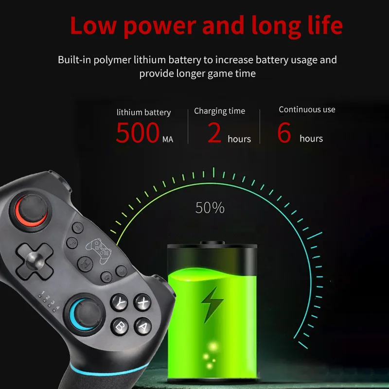 Nintendo Switch Por Беспроводной-Bluetooth геймпад 6-Axis Game Ручка джойстика игрового контроллера геймпад аксессуары