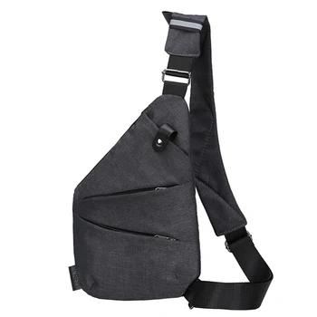 

Men Canvas Waist Bag Messenger Sports Phone Holder Soft Single Shoulder Chest Pack Casual Travel