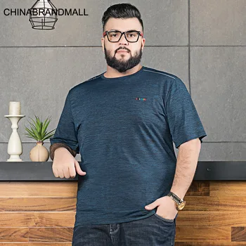 

Fat Man T Shirt Men Short Sleeve Plus Fat Plus Size Thin Section Youth Loose Round Neck Leisure Half Sleeve T-shirt Super