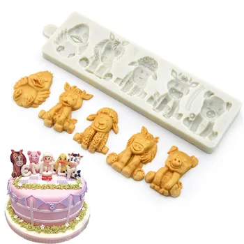 

Farm Animals Cake Mold Silicone Candy Pudding Mold Fondant Cake Decorating Tools Jelly Mould Sugarcrafts Chocolate Baking Tools