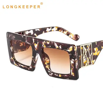 

Fashion Oversized Women Men Sunglasses Brand Designer Female Big Frame Square Gradient Sun Glasses UV400 gafas de sol mujer