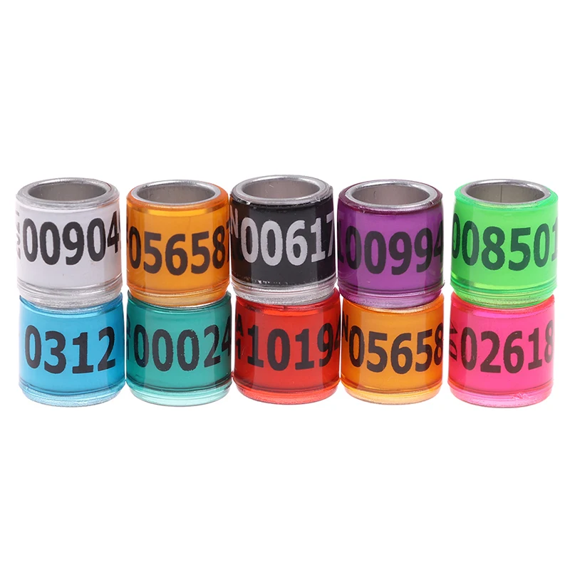 20 pcs multicolor Pigeon Foot Ring With Word Earrings Quality Durable Bird Ring Racing Pigeon Foot Bird Tools
