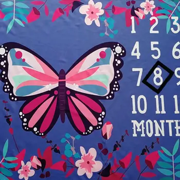 

Baby Monthly Milestone Blanket Butterfly Photography Backdrop Newborn Photo Prop K1KC