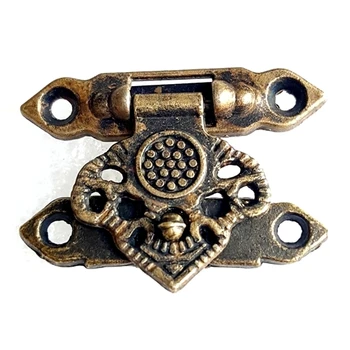 

40pcs 37*26mm Zinc Alloy CLASP Agraffe Small Packing Buckle Antique Wooden Gift Box Cabinet Lock Jewellery Drawer Door Fix