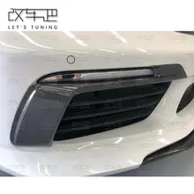 Fit for Porsche CAYMAN 718 TECHART Carbon Fiber Front Fog Lamp Frame Front bar fog lampshade cover tuyere