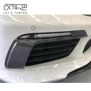 buy Fit voor Porsche CAYMAN 718 TECHART Koolstofvezel Mistlicht Frame Voor bar mist lampenkap deksel blaaspijp