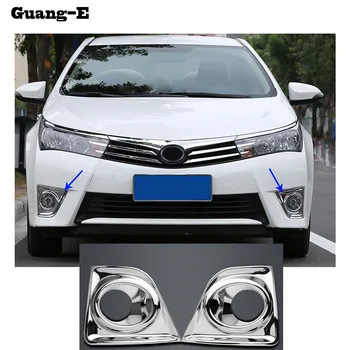 

For Toyota Corolla Altis 2014 2015 2016 Car Head Front Fog Light Lamp Frame Stick Styling ABS Chrome Cover Trim Panel 2pcs