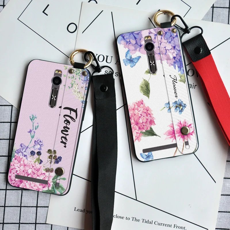 

Wrist Strap Silicone Case For Asus zenfone Selfie ZD551KL Hand Band Neck Strap Back Cover For Asus ZD551KL Z00UD Stand Coque