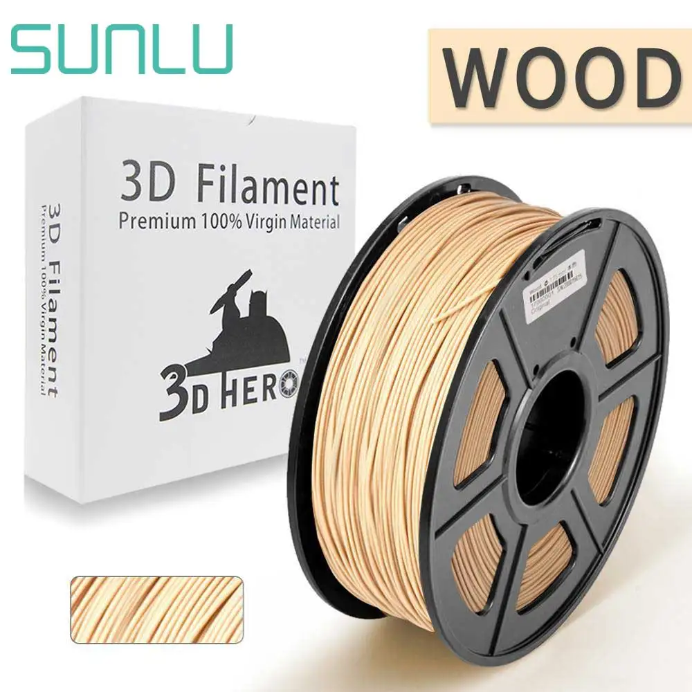 SUNLU Филамент из древесного волокна для 3d принтера 10% PLA 1 75 мм кг с катушкой торланс