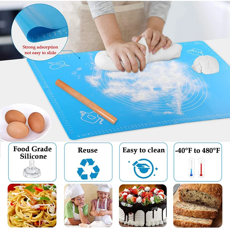 500ºF Heat Resistant Macaron Silicone Baking Mat Set