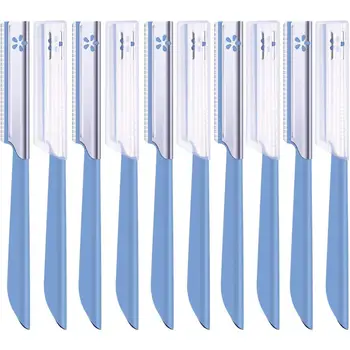 

Women's Facial Razor Eyebrow Shaver Razor Brow Shaper Eyebrow Trimmer Dermaplaner Shaping Tool with Cover 10 Pack